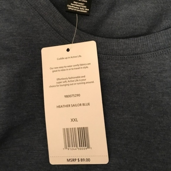 Active Life XXL Blue Heather Scoop Neck Detail Hem Sleeveless Above Knee Dress - Picture 6 of 6